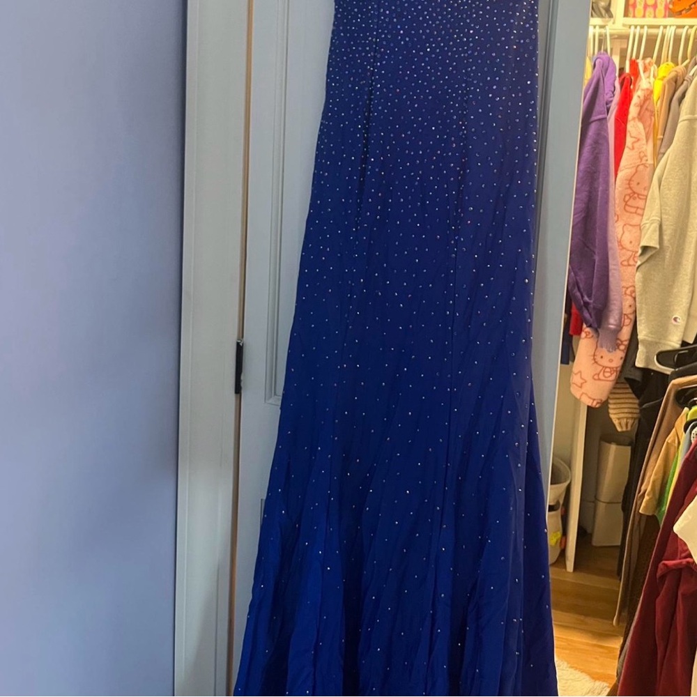 Blue Rhinestone Embellished Dress - Picture 3 of 4